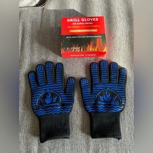 Blue and Black Grill Gloves